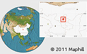 Satellite Location Map of Qingtongxia, highlighted country