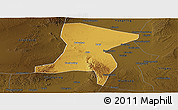 Physical Panoramic Map of Qingtongxia, darken