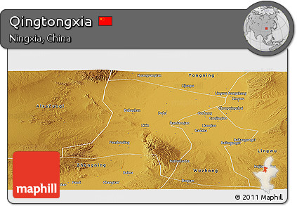 Physical Panoramic Map of Qingtongxia