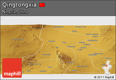 Physical Panoramic Map of Qingtongxia