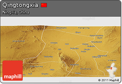 Physical Panoramic Map of Qingtongxia