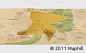 Physical Panoramic Map of Qingtongxia, satellite outside