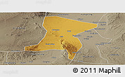 Physical Panoramic Map of Qingtongxia, semi-desaturated