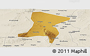 Physical Panoramic Map of Qingtongxia, shaded relief outside