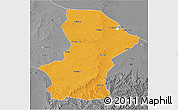 Political 3D Map of Yanchi, desaturated