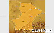 Political 3D Map of Yanchi, physical outside