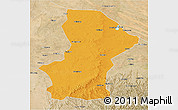 Political 3D Map of Yanchi, satellite outside