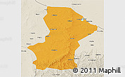 Political 3D Map of Yanchi, shaded relief outside