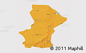 Political 3D Map of Yanchi, single color outside
