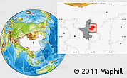 Physical Location Map of Yanchi, highlighted country, highlighted parent region