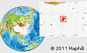 Physical Location Map of Yanchi, highlighted country
