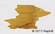 Physical Panoramic Map of Yanchi, cropped outside