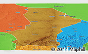 Physical Panoramic Map of Yanchi, political outside