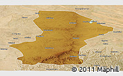 Physical Panoramic Map of Yanchi, satellite outside