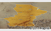 Physical Panoramic Map of Yanchi, semi-desaturated