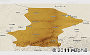 Physical Panoramic Map of Yanchi, shaded relief outside