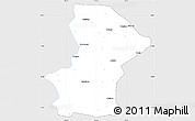 Silver Style Simple Map of Yanchi, single color outside