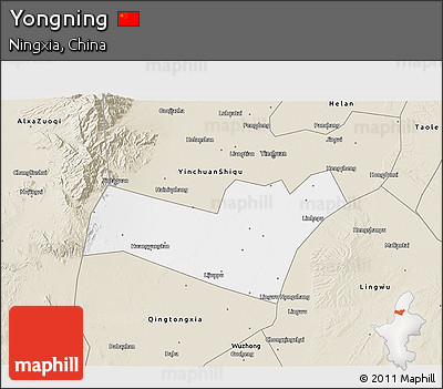 Classic Style 3D Map of Yongning