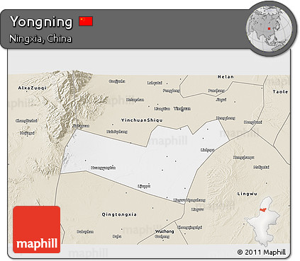 Classic Style 3D Map of Yongning