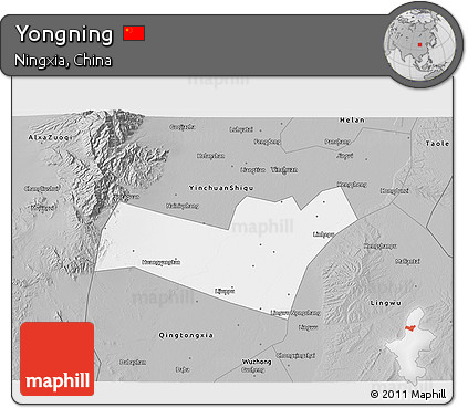 Gray 3D Map of Yongning
