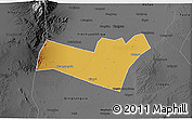 Physical 3D Map of Yongning, darken, desaturated
