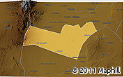 Physical 3D Map of Yongning, darken