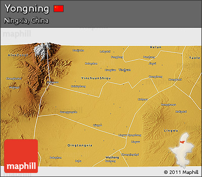 Physical 3D Map of Yongning