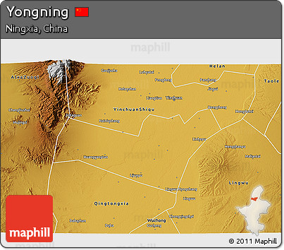 Physical 3D Map of Yongning
