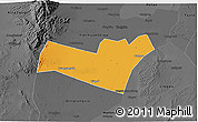 Political 3D Map of Yongning, darken, desaturated