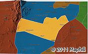 Political 3D Map of Yongning, darken
