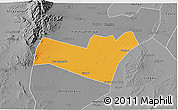 Political 3D Map of Yongning, desaturated