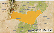 Political 3D Map of Yongning, satellite outside