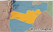 Political 3D Map of Yongning, semi-desaturated