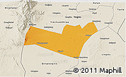 Political 3D Map of Yongning, shaded relief outside