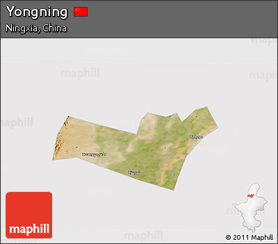 Satellite 3D Map of Yongning, cropped outside