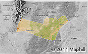 Satellite 3D Map of Yongning, desaturated