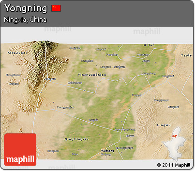 Satellite 3D Map of Yongning