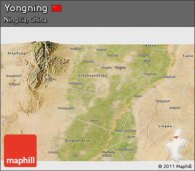 Satellite 3D Map of Yongning