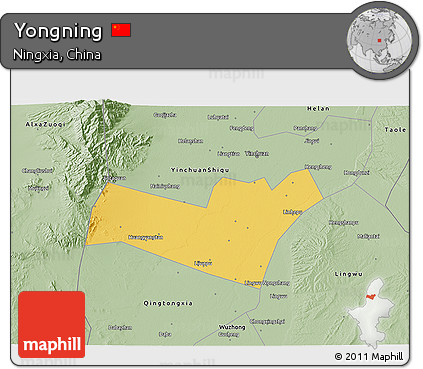 Savanna Style 3D Map of Yongning