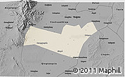 Shaded Relief 3D Map of Yongning, darken, desaturated