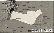 Shaded Relief 3D Map of Yongning, darken