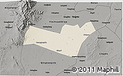 Shaded Relief 3D Map of Yongning, darken, semi-desaturated