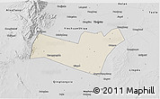 Shaded Relief 3D Map of Yongning, desaturated