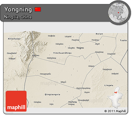 Shaded Relief 3D Map of Yongning