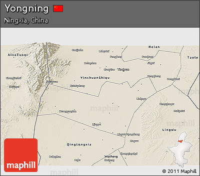 Shaded Relief 3D Map of Yongning