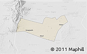 Shaded Relief 3D Map of Yongning, lighten, desaturated