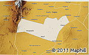 Shaded Relief 3D Map of Yongning, physical outside