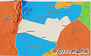 Shaded Relief 3D Map of Yongning, political outside