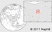 Blank Location Map of Yongning, highlighted country
