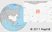 Gray Location Map of Yongning, highlighted country